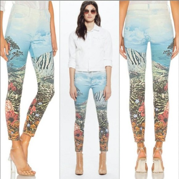 MOTHER Looker Skinny Ankle Crop Jeans Paradise 26 - Picture 1 of 16
